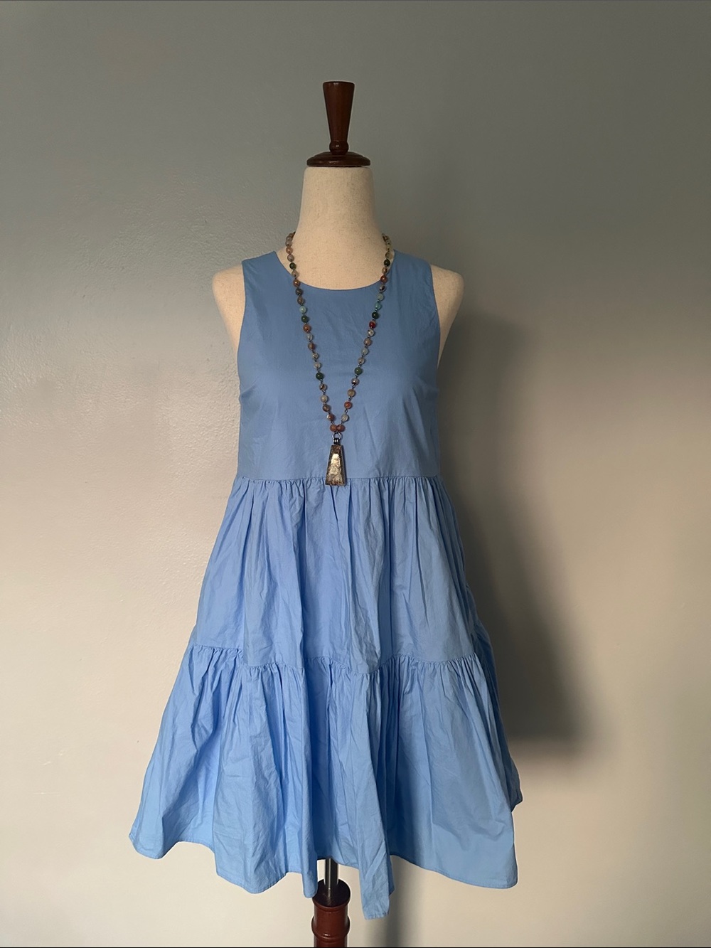 Banana Republic Light Blue Tiered Midi Dress